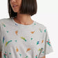 Lucky Brand Women's All Over Embroidered Floral T-Shirt Gray Size Medium
