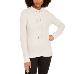 Ideology Women's Cowl Neck Fitness Sweatshirt Past Pink Size X-Small