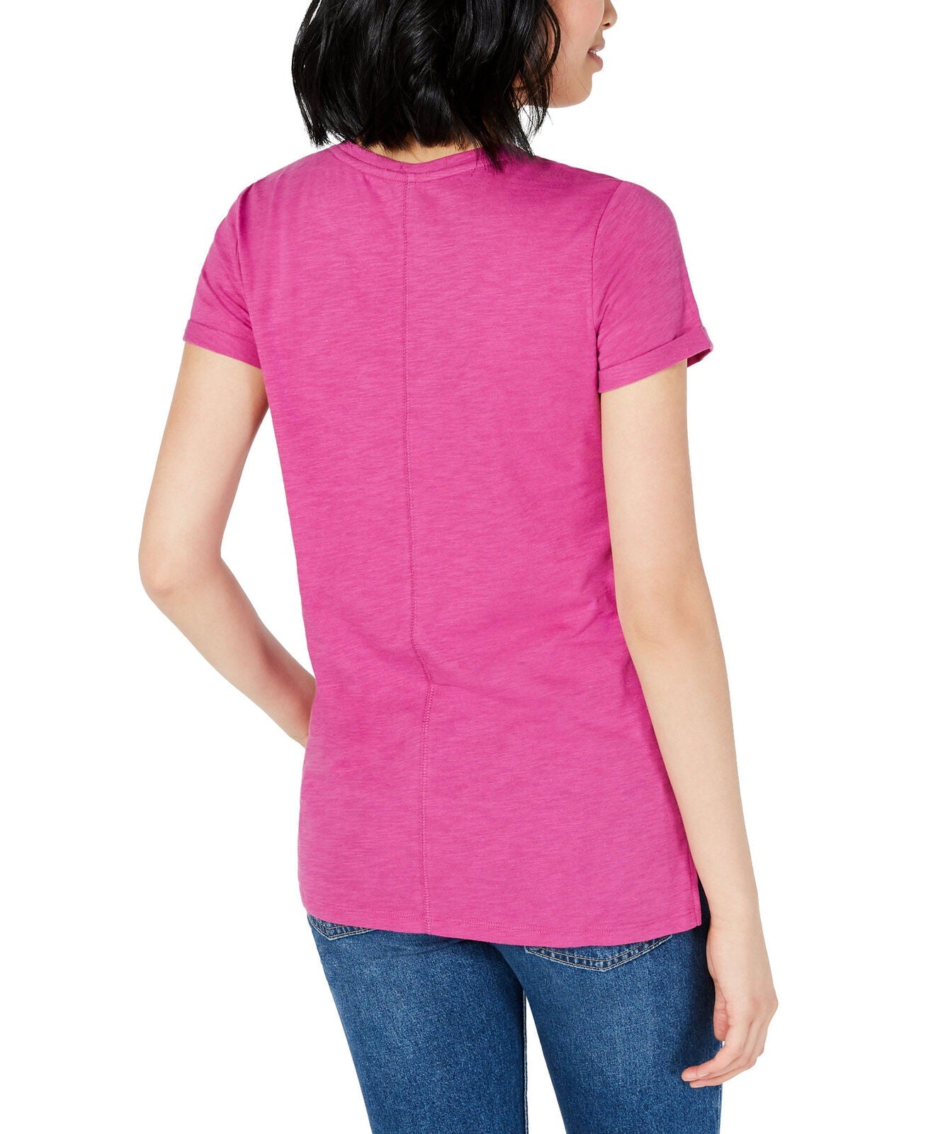 Maison Jules Women's High-Low T-Shirt Pink Size XX-Large