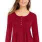 Style & Co Women's Petite Pintuck Top Wine Size PS