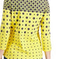 Charter Club Women's Printed Cotton 3/4-Sleeve Top Yellow Size Small