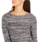 Style & Co Women's Petite Ruffle-Hem Tunic Sweater Grey Size PM