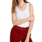 Planet Gold Juniors' Lace-Trim Ribbed Tank Top White Size Small