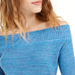 Free People Women's Sugar Rush Off The Shoulder Sweater Blue Size Medium