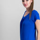 JM Collection Women's Blouson T-Shirt Blue  Size X-Small