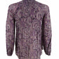 Lauren By Ralph Lauren Women's Petite Printed Tie Neck Blouse Purple Size Petite X-Small