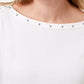 Karen Scott Women's Petite Studded Boat-Neck Cotton Top White Size PS/M