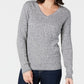 Karen Scott Women's Petite Cotton Cable-Knit Sweater Grey Size PS/M