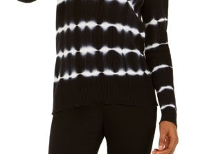 INC International Concepts Women's Cotton Tie-Dye Pullover Top Depp Black Size XX-Large