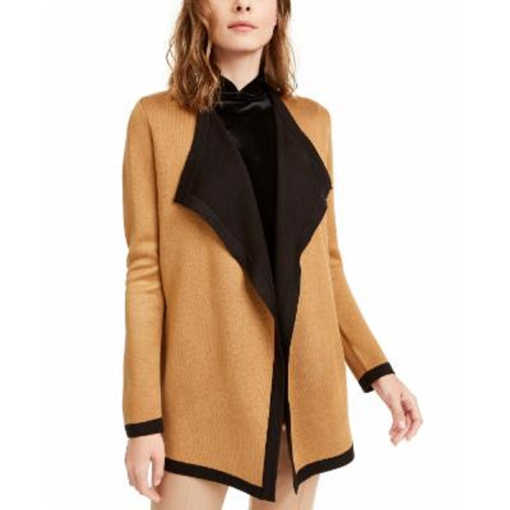 Anne Klein Women's Long Sleeve Open Cardigan Sweater Beige Size X-Large