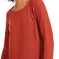 INC International Concepts Women's Red Zippered Patterned Long Sleeve Crew Neck T-Shirt Came Size L
