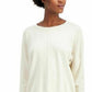 Alfani Women's Sweater Pullover Center Seam White Size Medium
