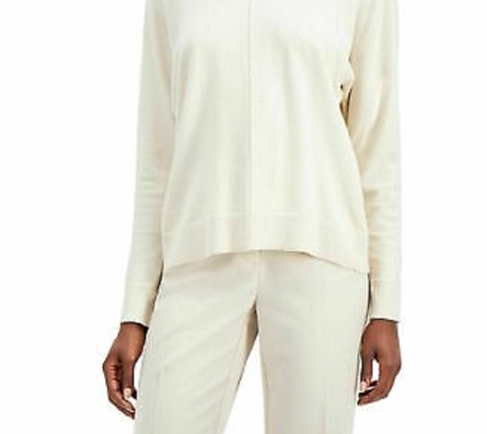 Alfani Women's Sweater Pullover Center Seam White Size Medium