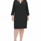 Tommy Hilfiger Women's Knee Length Sheath Dress Black Size 16W