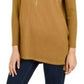 Style & Co Women's Petite Seam-Front Tunic Sweater Mustard  Size PXL