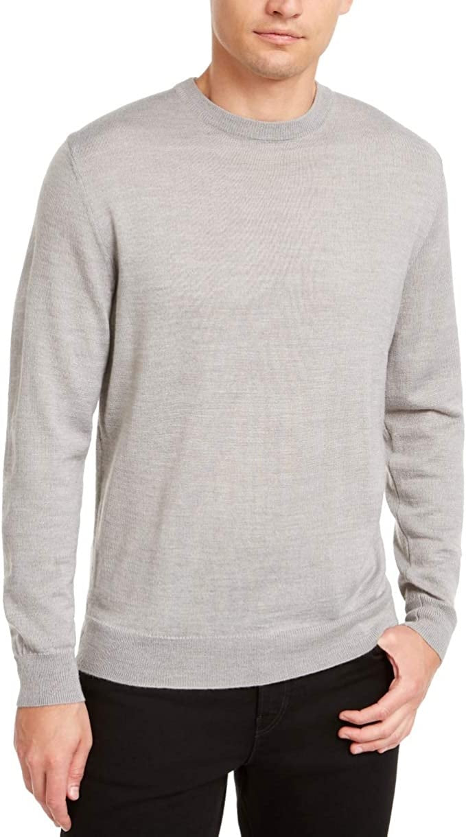 Clubroom Men's Gray Long Sleeve Crew Neck Classic Fit Cotton Sweater Grey Size Small