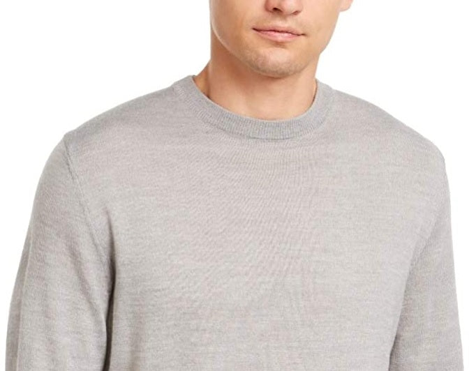 Clubroom Men's Gray Long Sleeve Crew Neck Classic Fit Cotton Sweater Grey Size Small