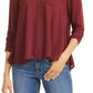Style & Co Women's Petite Swing Blouse Wine Size PS