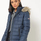 Tommy Hilfiger Women's Faux-Shearling Jacket Blue Size Medium