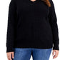Karen Scott Women's Cotton Baby Cable Knit Sweater Black  Size XS