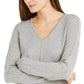 Alfani Women's V-Neck Tunic Sweater Grey Size Large
