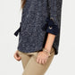 Charter Club Women's 3/4-Sleeve Bow-Trim Top Intrepid Blue Size X-Large