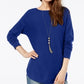 INC International Concepts Women's Shirttail Sweater Blue Size X-Large