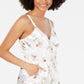 INC International Concepts Women's Printed Contrast Trim Romper White Size Large