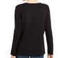 Karen Scott Women's Crewneck Long-Sleeve Sweater Black Size Large