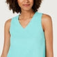 Alfani Women's Petite Layered-Look V-Neck Top Lagoon Green  Size L