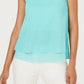 Alfani Women's Petite Layered-Look V-Neck Top Lagoon Green  Size L