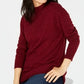 Karen Scott Women's Mock-Neck Shimmer Sweater Red Wine Size XX-Large