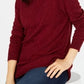 Karen Scott Women's Mock-Neck Shimmer Sweater Red Wine Size XX-Large