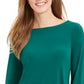 Charter Club Women's Tie-Sleeve Crepe Top Green Size Small