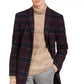 Tommy Hilfiger Men's Modern-Fit Performance Stretch Flex Plaid Addison Overcoat Red Size 40 T