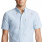 Ralph Lauren Men's Allover Pony Short Sleeve Oxford Shirt Blue Size X-Small