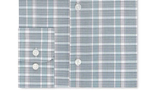 Calvin Klein Mens Plaid Regular Fit Button-Down Shirt Green Size 15.5X34-35