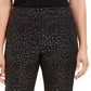 JM Collection Women's Printed Tummy-Control Capris Black Size X-Large