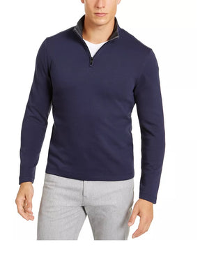 Alfani Men's Red Heather Long Sleeve Turtle Neck Quarter-Zip Sweater Burgundy Size Small