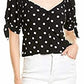 1.STATE Women's Dot Button Front Blouse Black Size Small