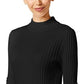 Style & Co Women's Petite Mock-Neck Top Black Size  PS