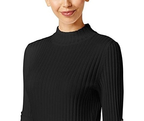 Style & Co Women's Petite Mock-Neck Top Black Size  PS
