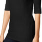 Style & Co Women's Petite Mock-Neck Top Black Size  PS