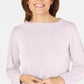 Karen Scott Women's Bateau-Neck Long-Sleeve Sweater Pink Size X-Large