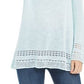 Style & Co Women's Petite Pointelle-Trim Sweater Mint Size PM