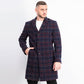 Tommy Hilfiger Men's Modern-Fit Performance Stretch Flex Plaid Addison Overcoat Red/Blue Size 36