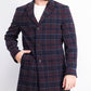 Tommy Hilfiger Men's Modern-Fit Performance Stretch Flex Plaid Addison Overcoat Red/Blue Size 36