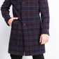 Tommy Hilfiger Men's Modern-Fit Performance Stretch Flex Plaid Addison Overcoat Red/Blue Size 36