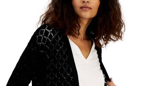 INC International Concepts Women's Sweater Combo Large Tie-Dye Knitted Pullover Black-Size Large