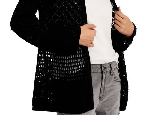 INC International Concepts Women's Sweater Combo Large Tie-Dye Knitted Pullover Black-Size Large